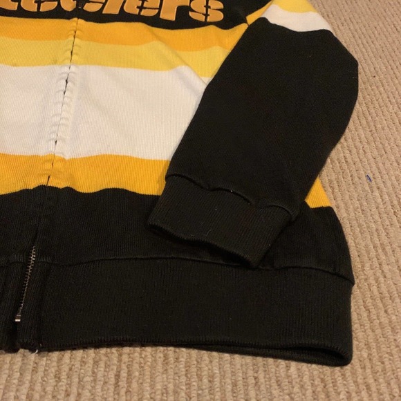 Mens Mitchell & Ness NFL Front Stripe Full Zip Sweater Pittsburgh Steelers M - Picture 8 of 11